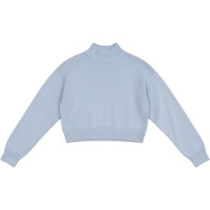 H&M‎ Divided Mock Neck Sweater Womens XXS Light Blue Good Cropped Knit